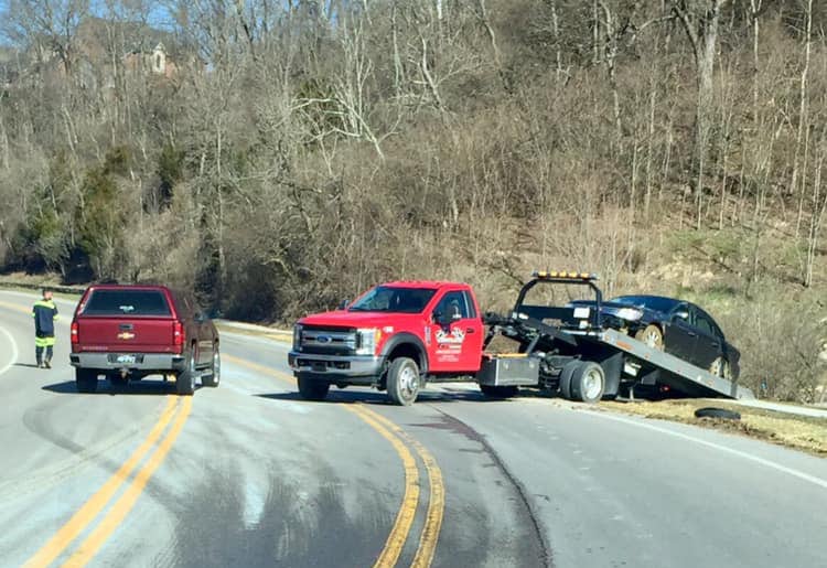 Car Loses Control on Memorial Parkway, Towed from Ditch LINK nky