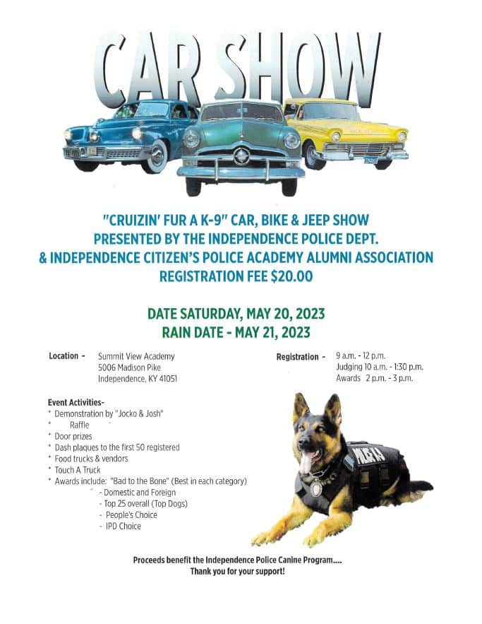 Independence car show to benefit police canine program LINK nky