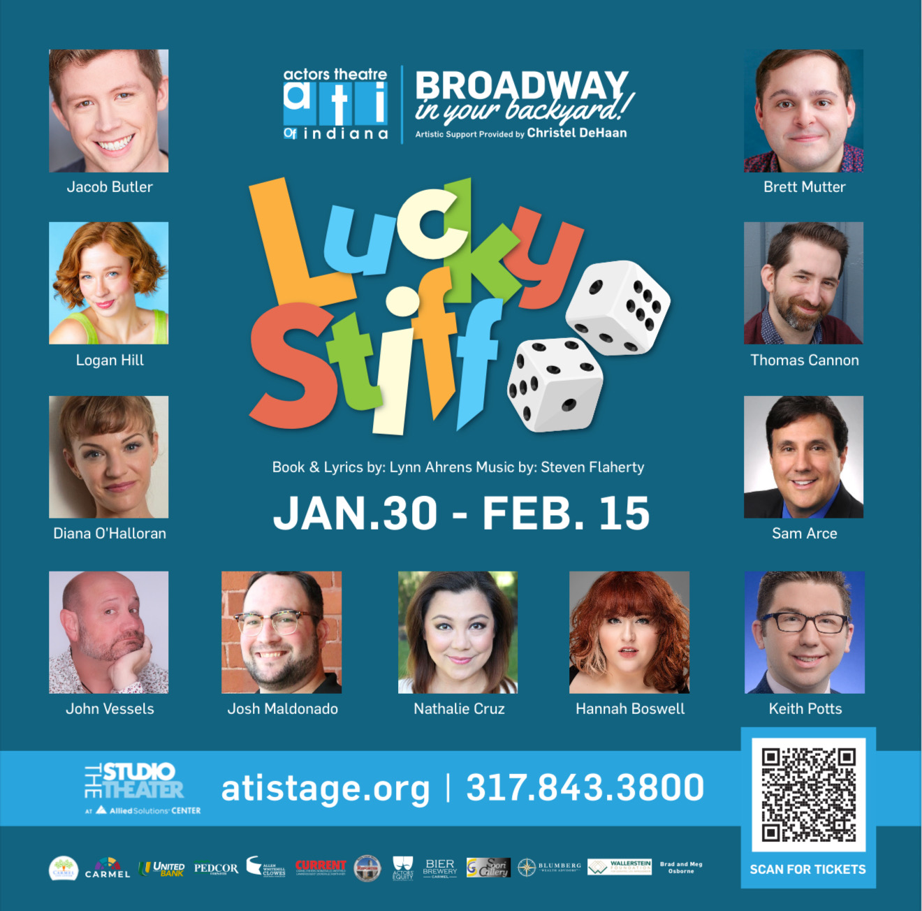 Press release: Hometown Jacob Butler – meet the cast of Actors Theatre of Indiana’s madcap musical comedy Lucky Stiff!