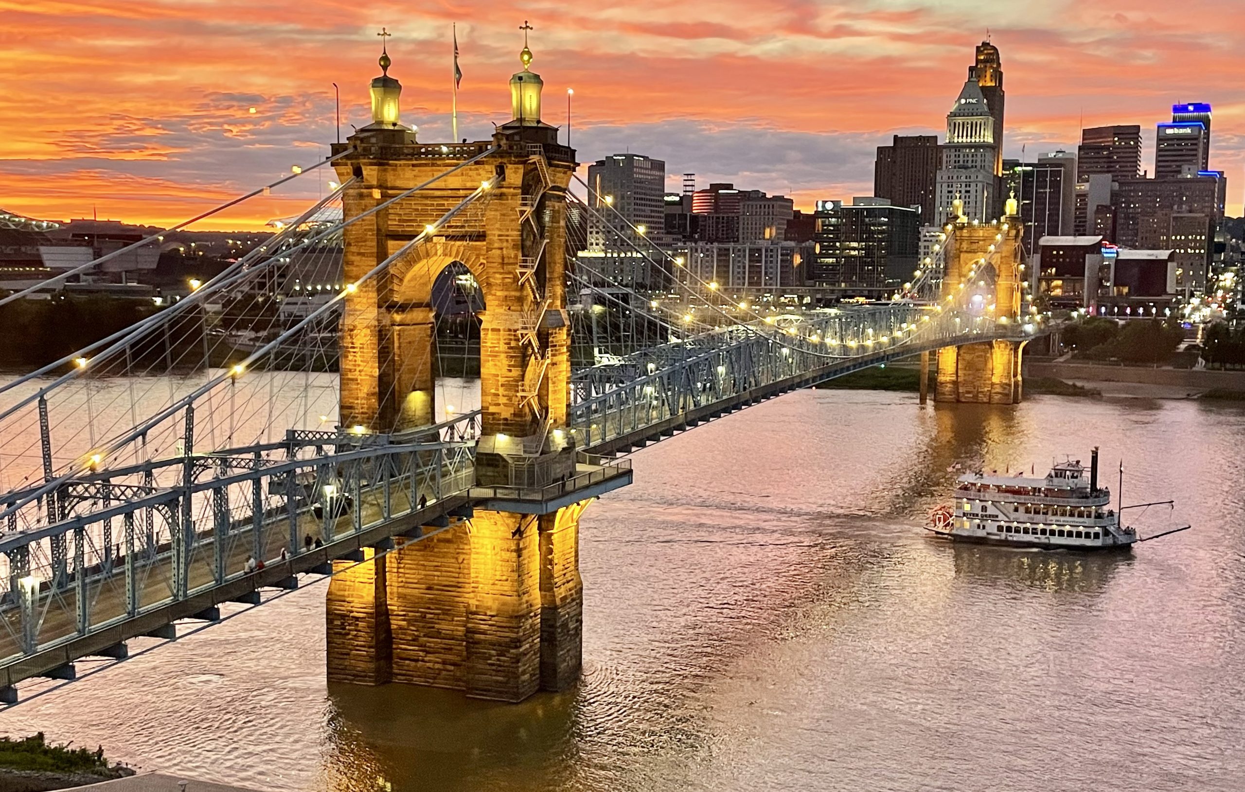 local SEO Cincinnati Ohio Roebling Bridge skyline